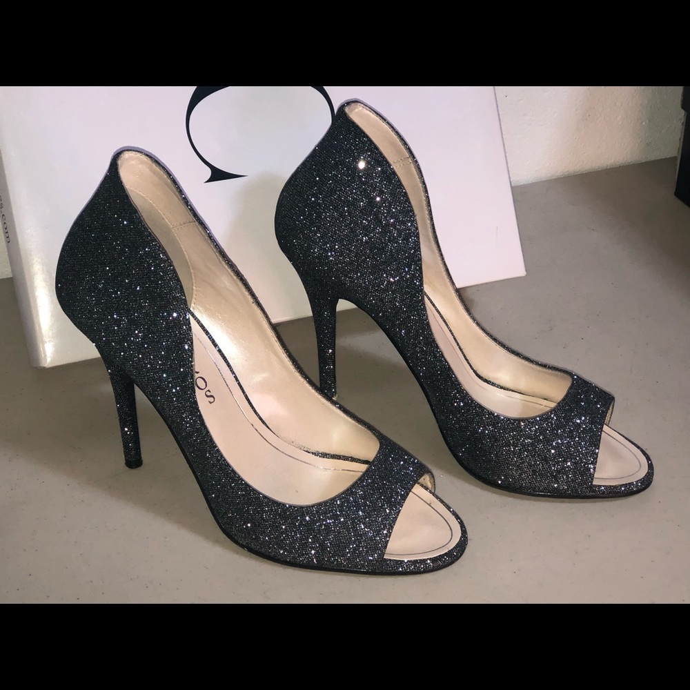 PROM READY CAPARROS NEWPORT BLACK SILVER HEELS